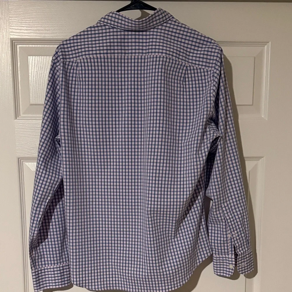 J. Crew Performance Men's Blue, White, Pink Plaid Button-Down Shirt